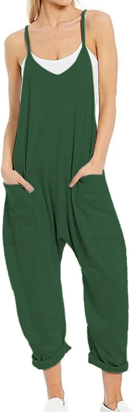Hot Selling Jumpsuit Summer Women's Clothing With Pocket Loose Shoulder Pants For Women