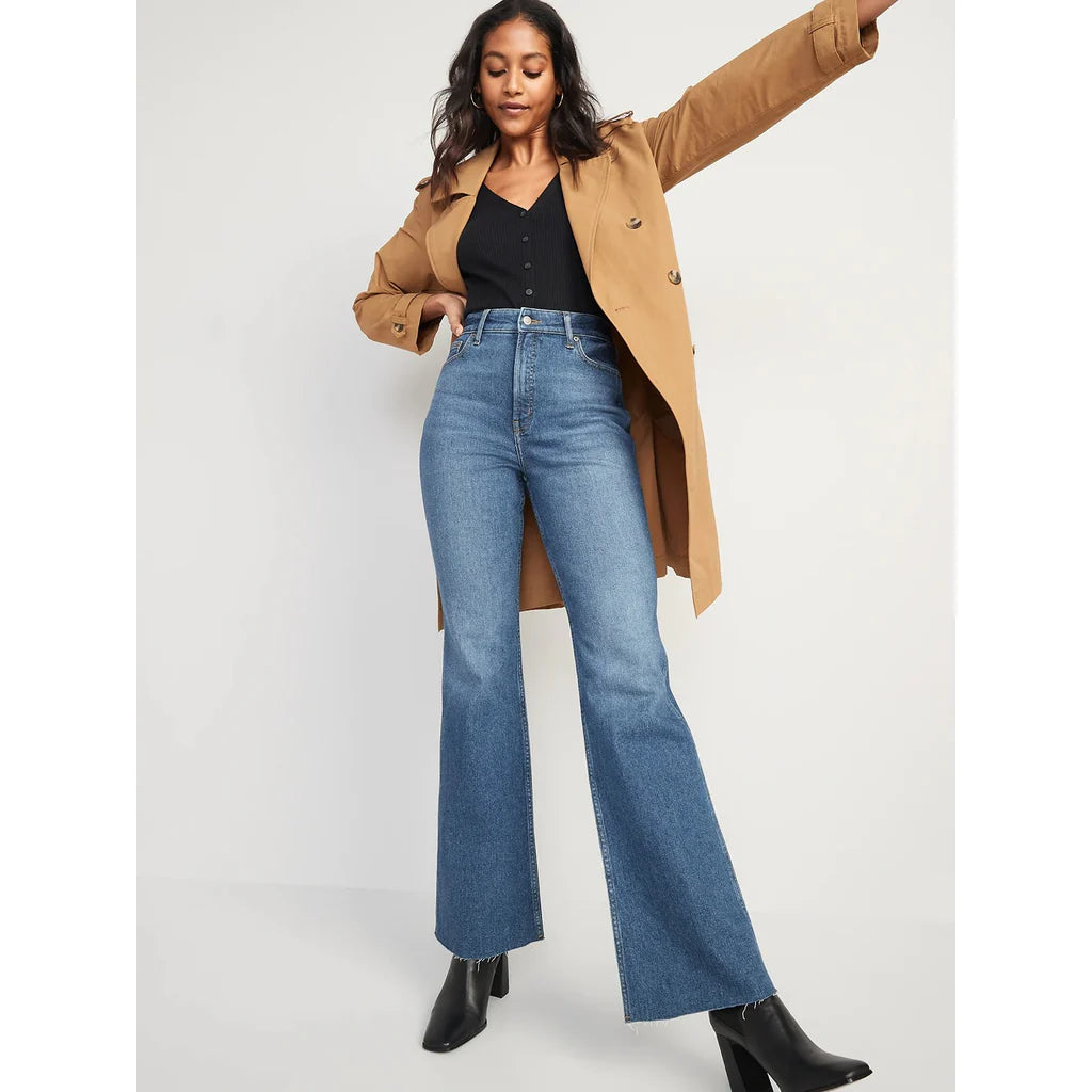 Butterfly cut jeans for women's