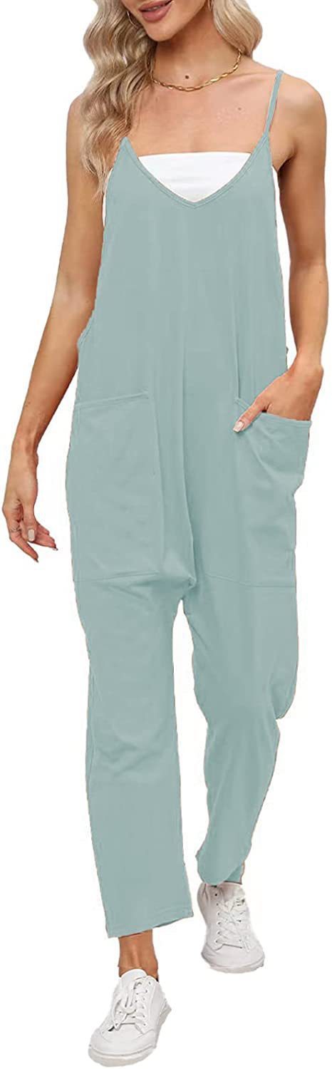 Hot Selling Jumpsuit Summer Women's Clothing With Pocket Loose Shoulder Pants For Women
