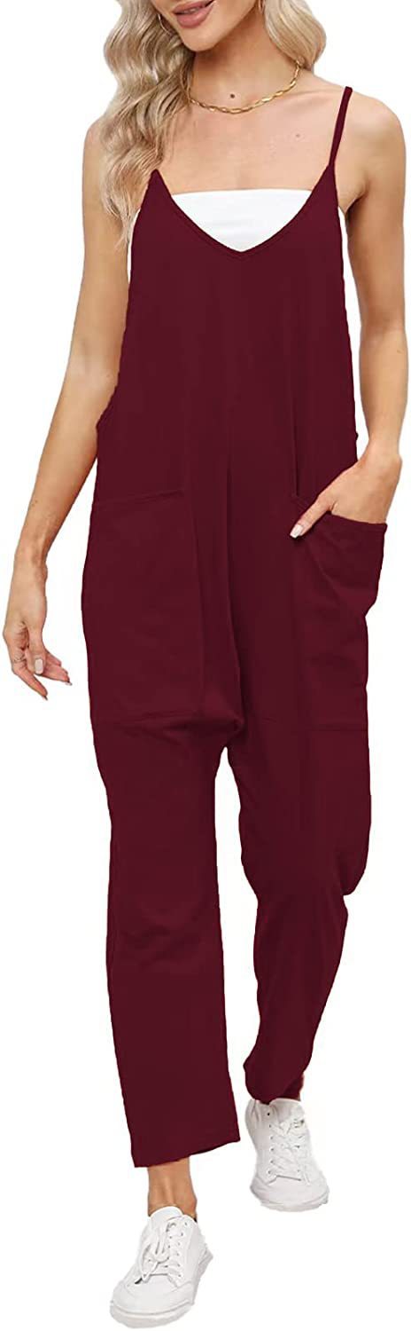Hot Selling Jumpsuit Summer Women's Clothing With Pocket Loose Shoulder Pants For Women