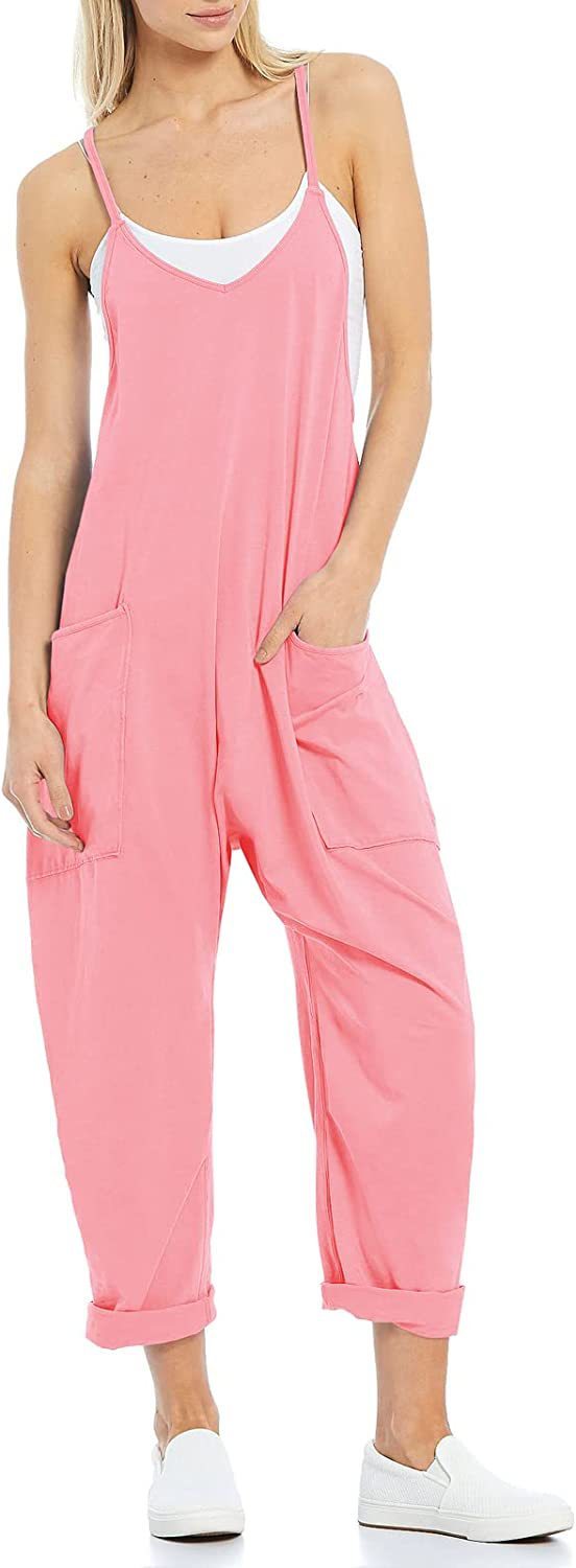 Hot Selling Jumpsuit Summer Women's Clothing With Pocket Loose Shoulder Pants For Women
