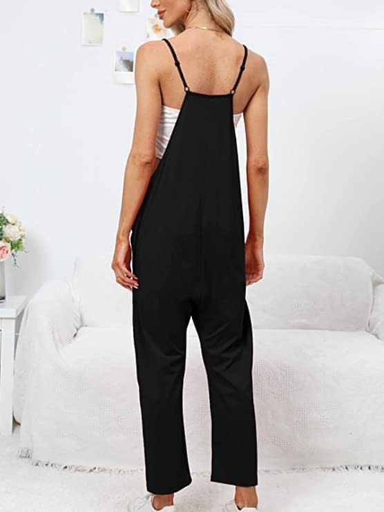 Hot Selling Jumpsuit Summer Women's Clothing With Pocket Loose Shoulder Pants For Women