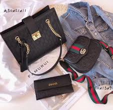 Gucci 3-Piece Black Bag Set for Women