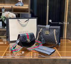 Gucci 3-Piece Black Bag Set for Women