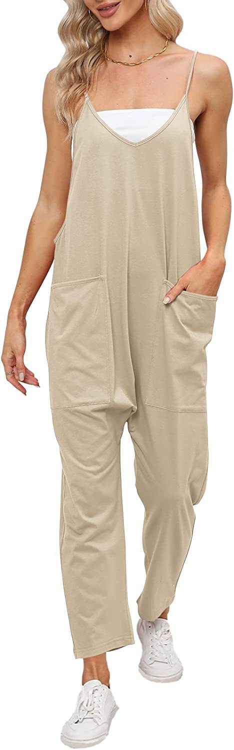 Hot Selling Jumpsuit Summer Women's Clothing With Pocket Loose Shoulder Pants For Women